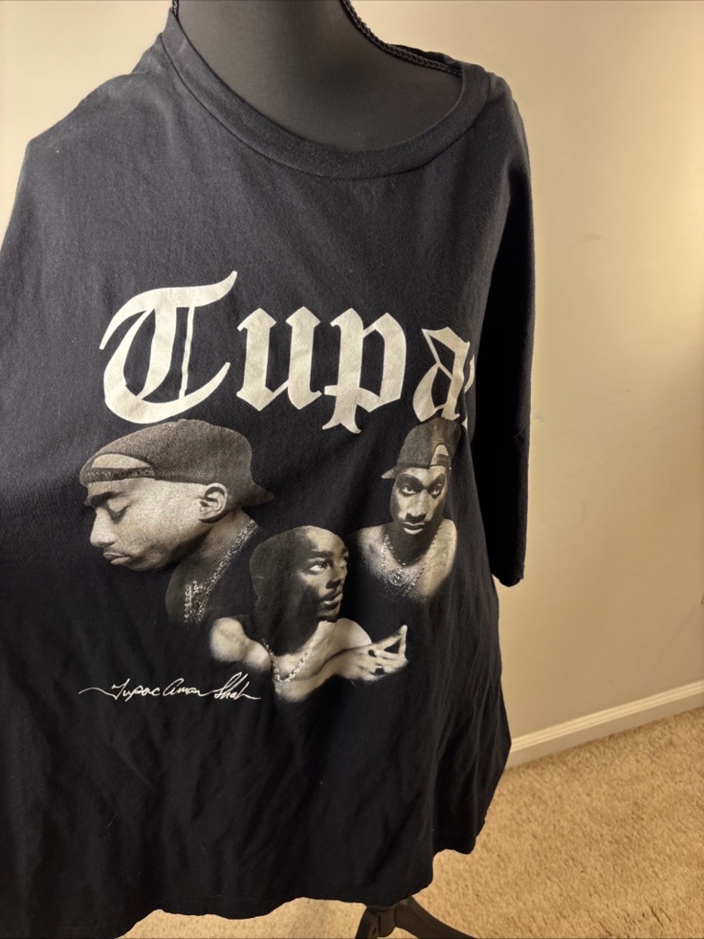 Black Graphic Short Sleeve Tee - Tupac Tribute SOLD!!!